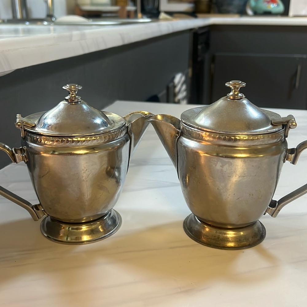 Legion utensils cream with lid quality 7” vintage hinged